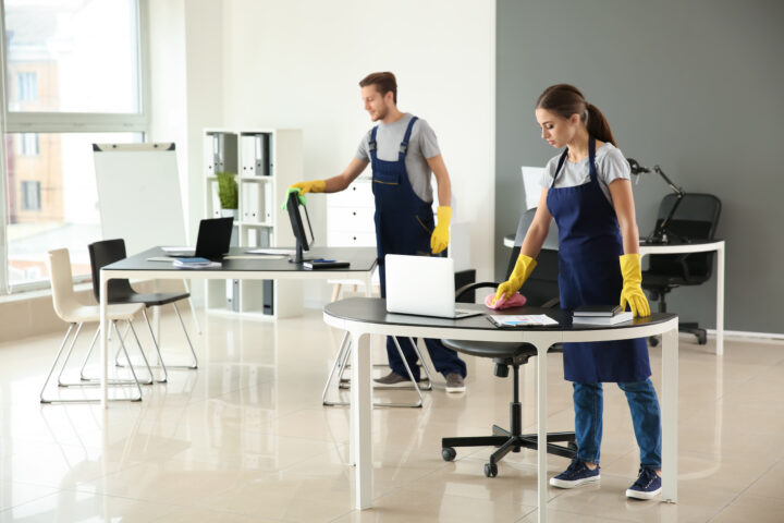 Team,of,janitors,cleaning,office